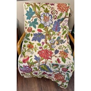 Vintage Lee Jofa Floral Linen Fabric Tree of Life Style Upholstery Designer 3 Yd